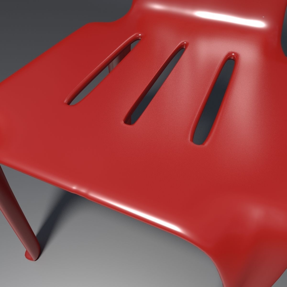 Plastic Chair - 1 - b 3D model_2