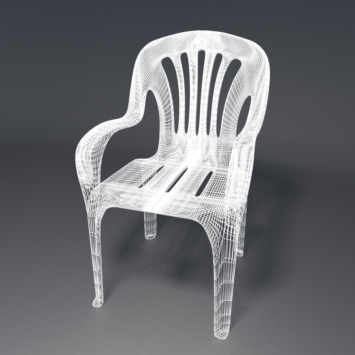 Plastic Chair - 1 - c 3D model_5