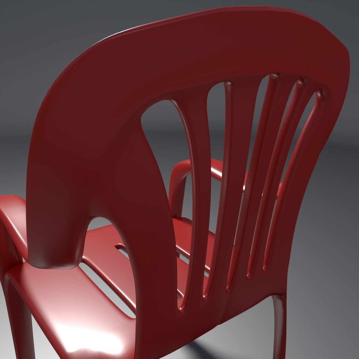 Plastic Chair - 1 - c 3D model_2