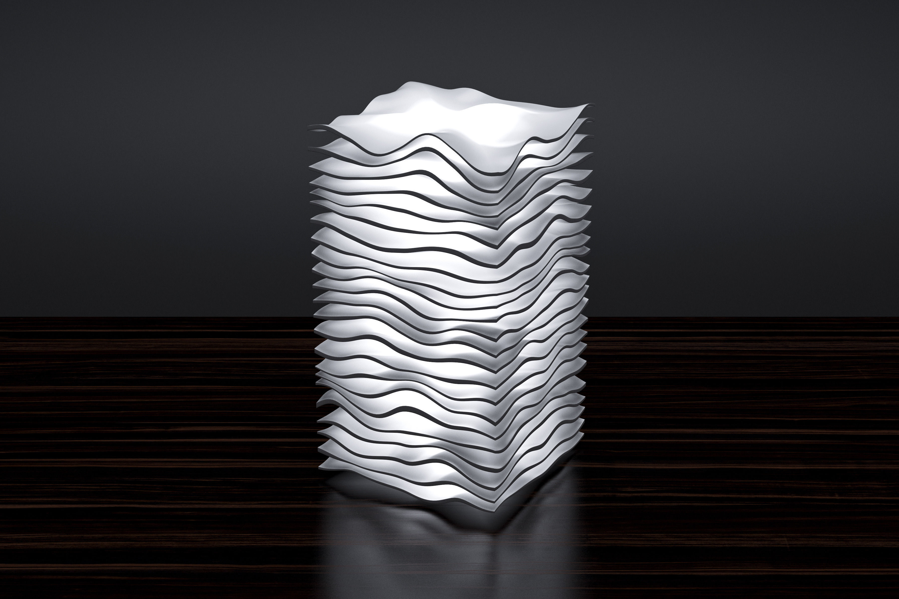 Generative design Wave lamp high quality version  3D print model_1