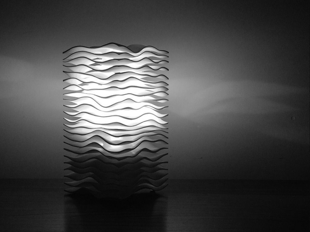Generative design Wave lamp high quality version  3D print model_0