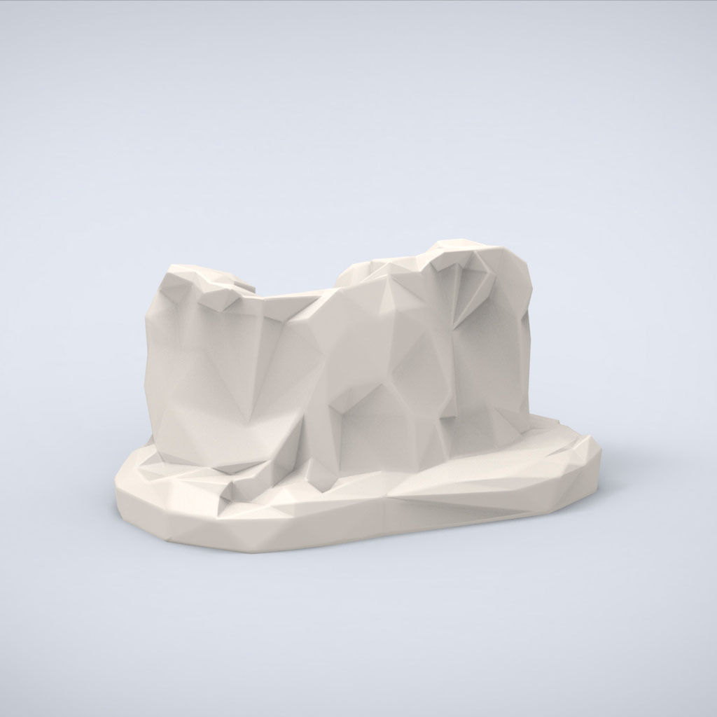 Printable Mount Rushmore Lowpoly Style 3D print model_3