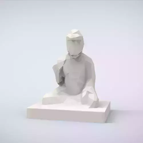 Printable Amida Buddha Lowpoly Style 3D print model