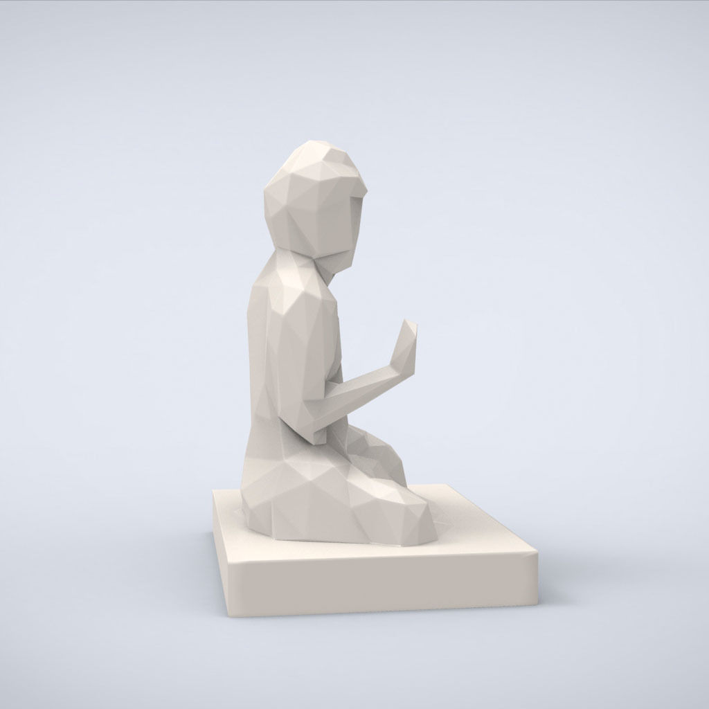 Printable Amida Buddha Lowpoly Style 3D print model_2