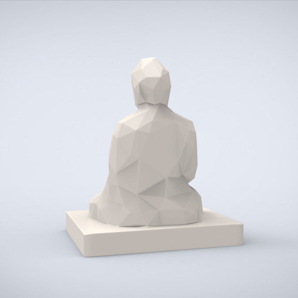 Printable Amida Buddha Lowpoly Style 3D print model_4