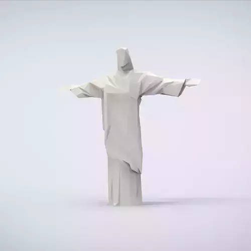 Printable Christ the Redeemer Lowpoly Style 3D print model