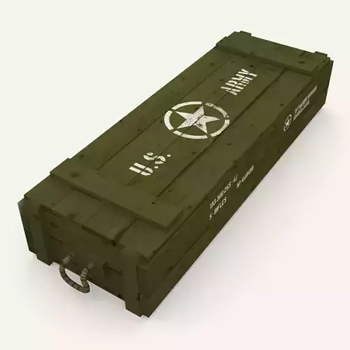US army wooden crate Low-poly 3D model