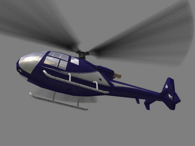 Gazelle V5 Helicopter Low-poly 3D model_1
