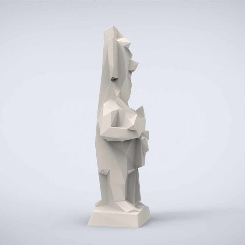 Printable Ruler Kninch Chapat Lowpoly Style 3D print model_3
