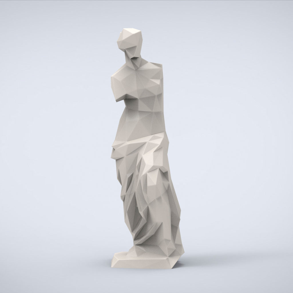 Printable Venus de Milo Lowpoly Style 3D print model_1