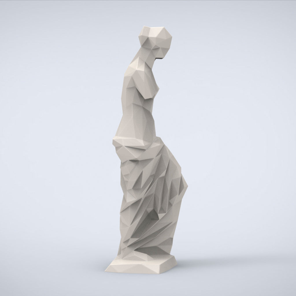 Printable Venus de Milo Lowpoly Style 3D print model_4