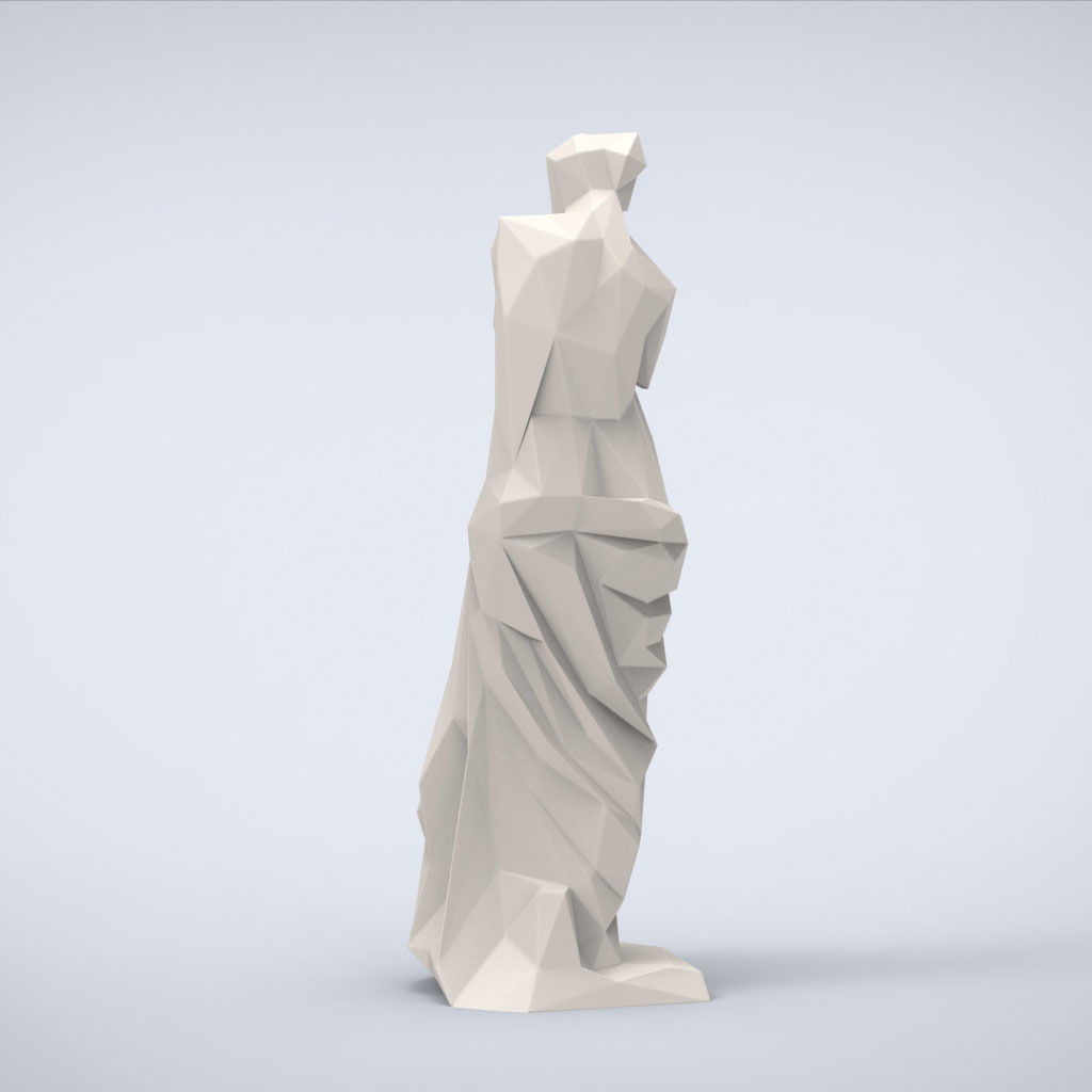 Printable Venus de Milo Lowpoly Style 3D print model_2