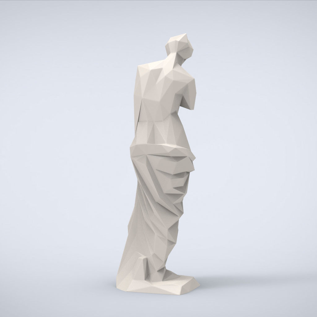 Printable Venus de Milo Lowpoly Style 3D print model_3