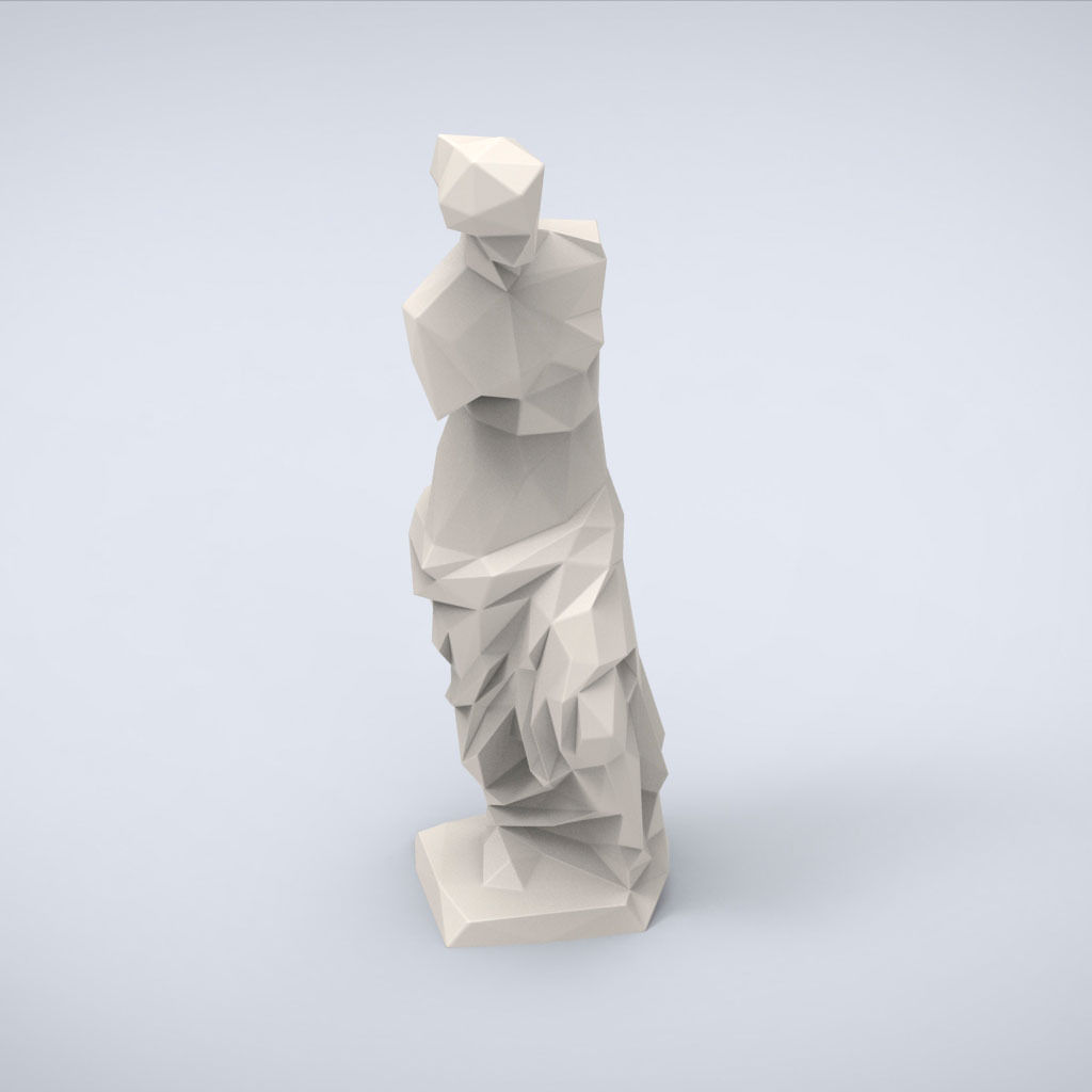 Printable Venus de Milo Lowpoly Style 3D print model_5