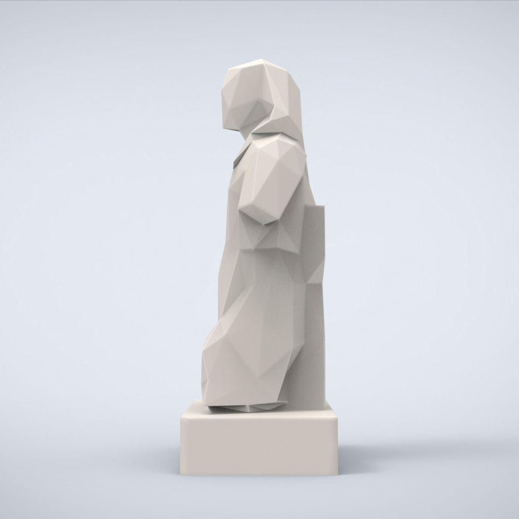 Printable King Sesotris Lowpoly Style 3D print model_3