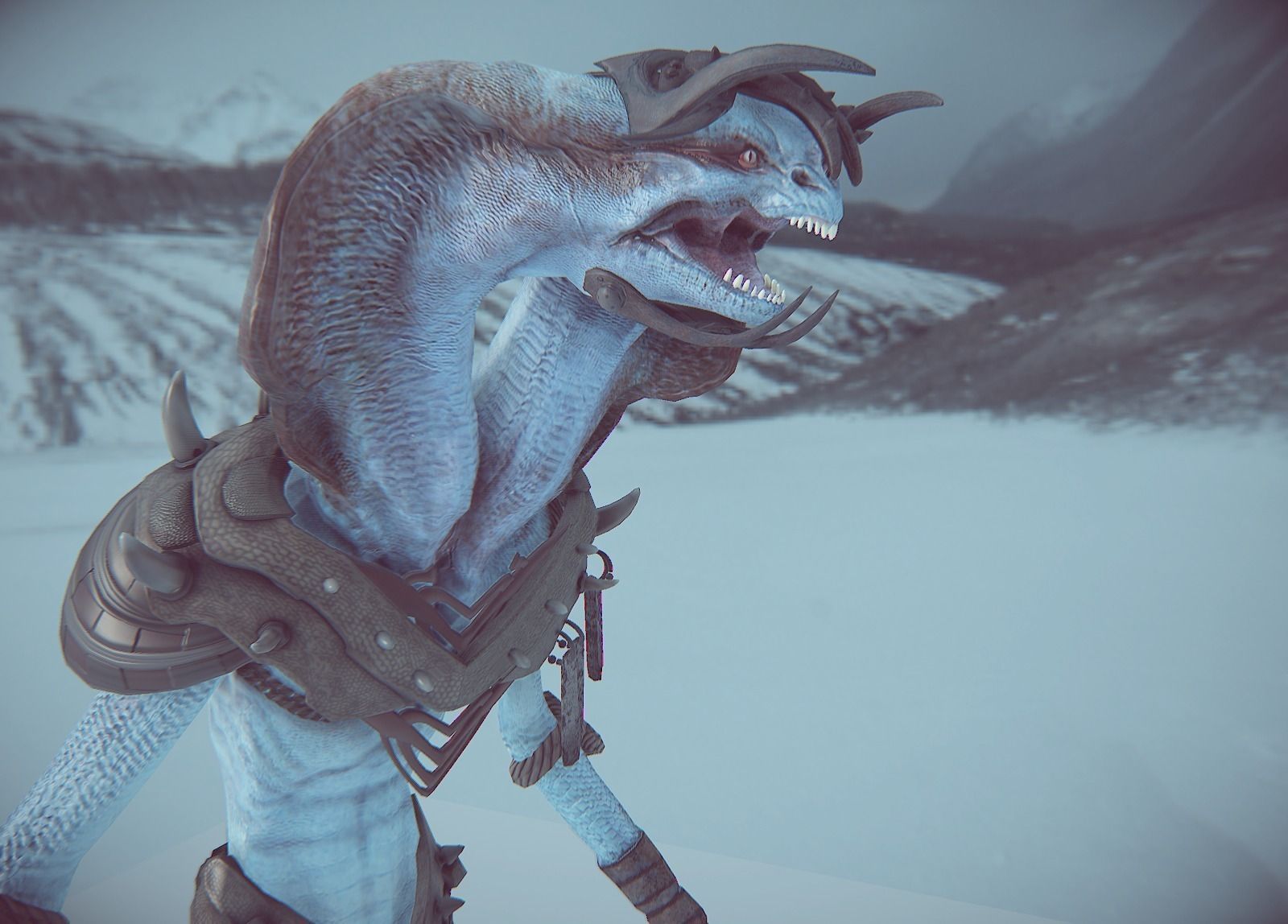 Slizzard - Ice Lizard Low-poly 3D model