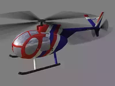 Hughes500 V1 Helicopter Low-poly 3D model