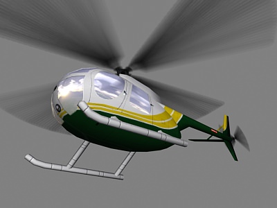 Hughes500 V2 Helicopter Low-poly 3D model_1