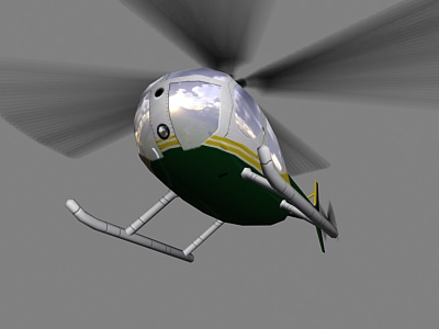 Hughes500 V2 Helicopter Low-poly 3D model_4