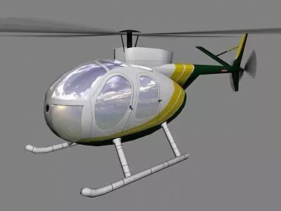 Hughes500 V2 Helicopter Low-poly 3D model_0