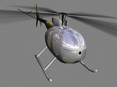 Hughes500 V2 Helicopter Low-poly 3D model_2