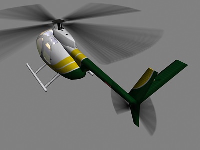 Hughes500 V2 Helicopter Low-poly 3D model_3