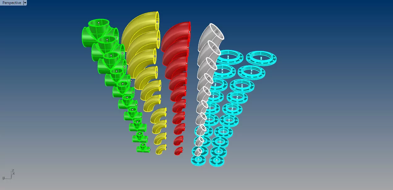 Carbon steel pipe fittings - weld 3D model