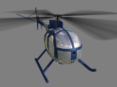 Hughes500 V3 Helicopter Low-poly 3D model_2