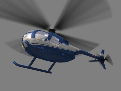 Hughes500 V3 Helicopter Low-poly 3D model_1