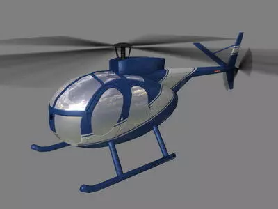 Hughes500 V3 Helicopter Low-poly 3D model_0