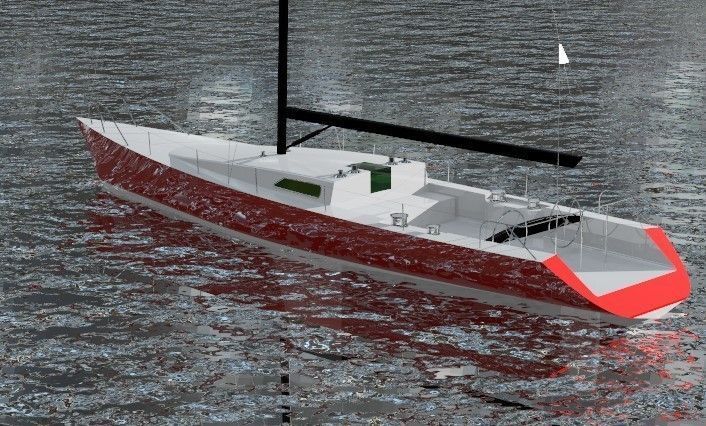 Sailing yacht 3D model_1