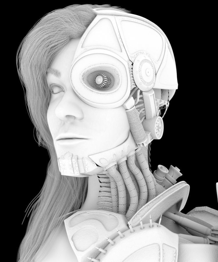 cyborg sci-fi challenge 3D model_1
