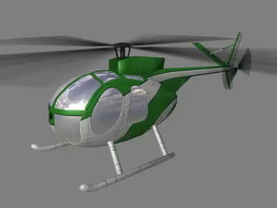 Hughes500 V4 Helicopter Low-poly 3D model_0