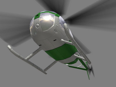 Hughes500 V4 Helicopter Low-poly 3D model_4
