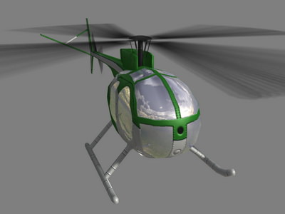 Hughes500 V4 Helicopter Low-poly 3D model_2