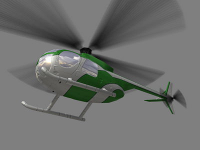 Hughes500 V4 Helicopter Low-poly 3D model_1