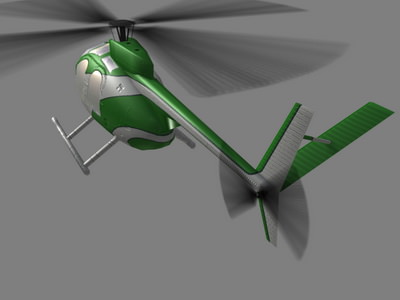 Hughes500 V4 Helicopter Low-poly 3D model_3