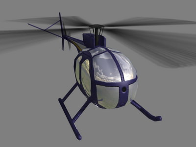 Hughes 500 V5 Helicopter Low-poly 3D model_2