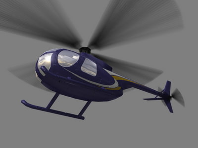 Hughes 500 V5 Helicopter Low-poly 3D model_1