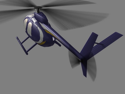 Hughes 500 V5 Helicopter Low-poly 3D model_3