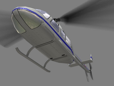 Jet Ranger V2 Helicopter Low-poly 3D model_4
