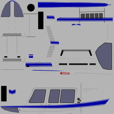 Jet Ranger V2 Helicopter Low-poly 3D model_5