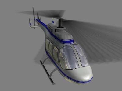 Jet Ranger V2 Helicopter Low-poly 3D model_2