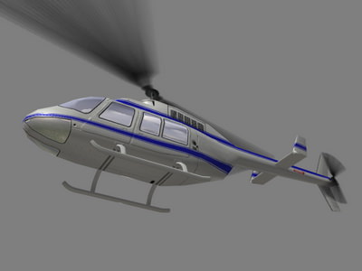 Jet Ranger V2 Helicopter Low-poly 3D model_1