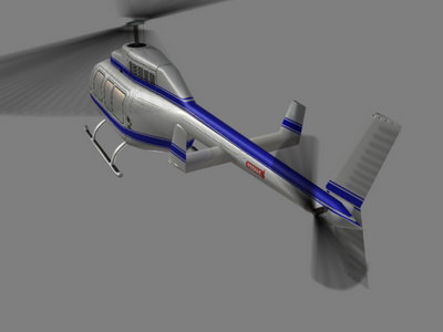 Jet Ranger V2 Helicopter Low-poly 3D model_3