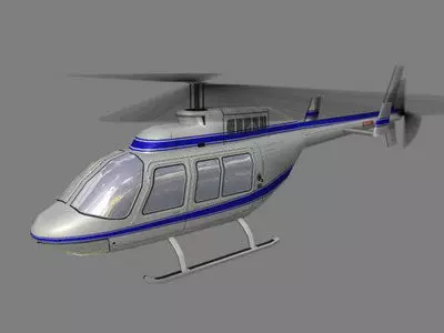 Jet Ranger V2 Helicopter Low-poly 3D model_0