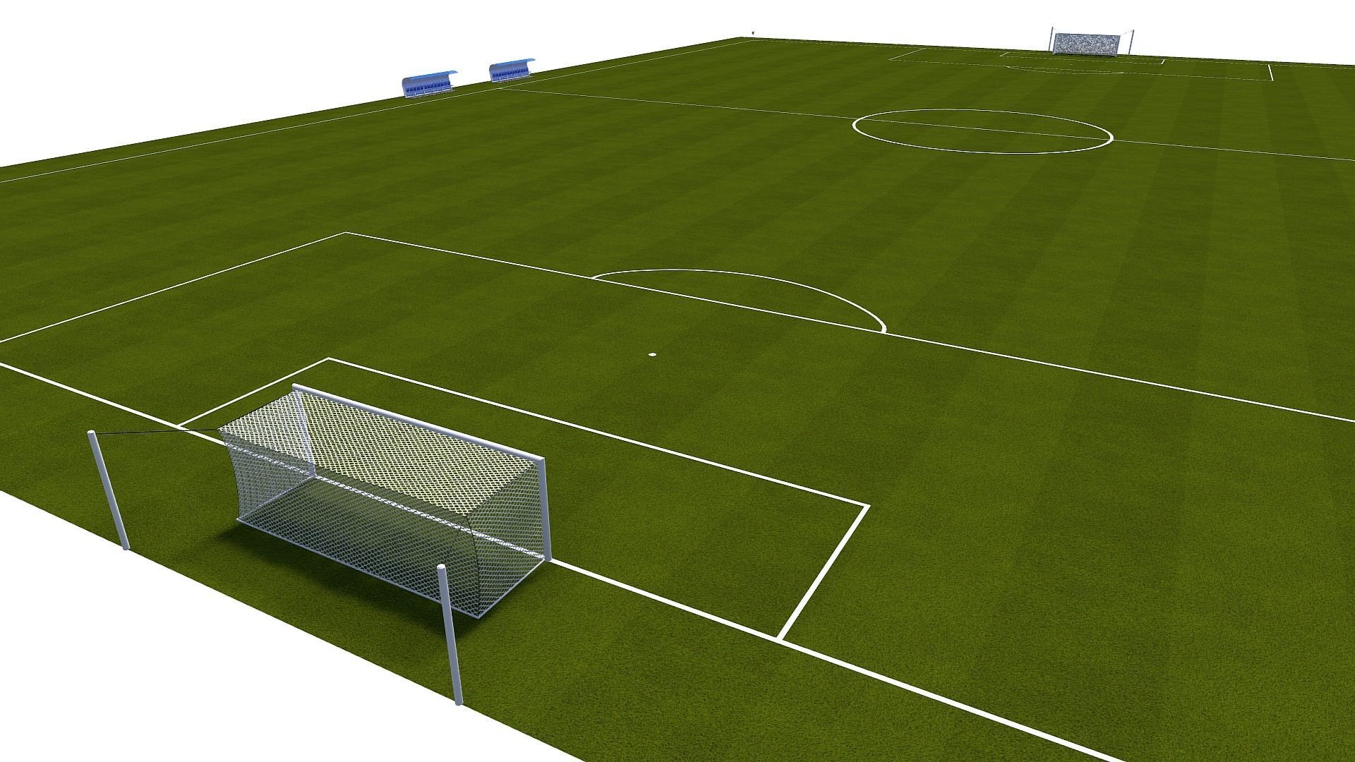 Football Pitch Low-poly 3D model_5
