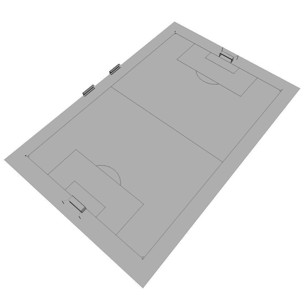 Football Pitch Low-poly 3D model_9