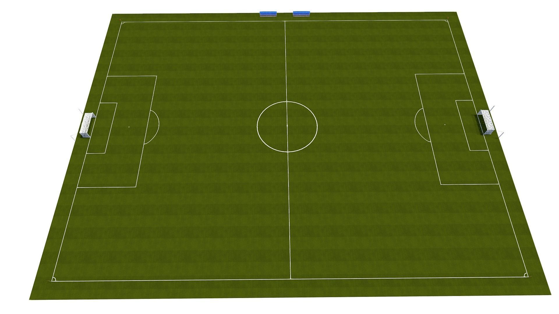 Football Pitch Low-poly 3D model_6