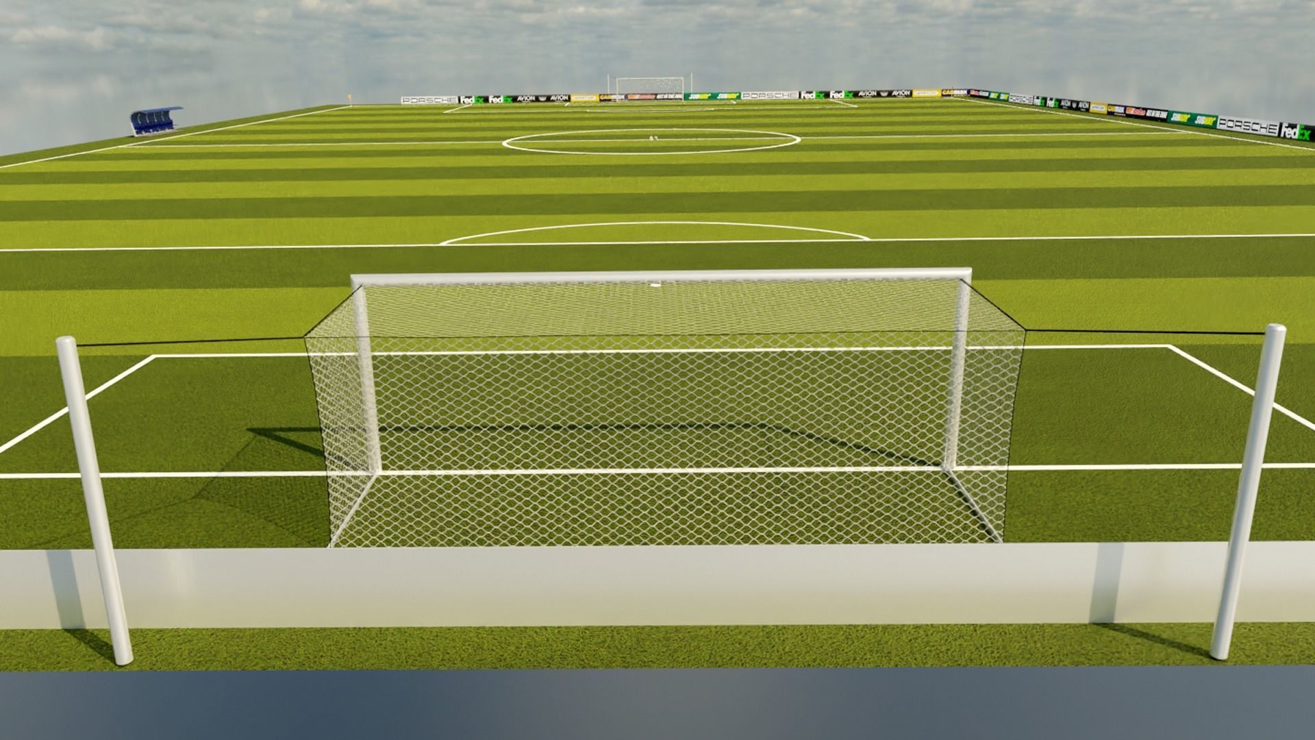 Football Pitch Low-poly 3D model_3